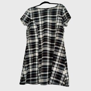 Jessica XL Vintage Black, White and Green Plaid Mini Dress 🇨🇦 Made in Canada!